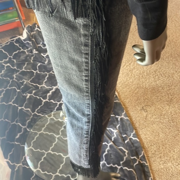 Nasty Gal Fringe Cropped High Waisted Jeans - Picture 10 of 13